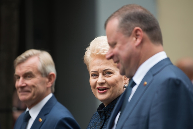 Viktoras Pranckietis (kairėje), Dalia Grybauskaitė, Saulius Skvernelis