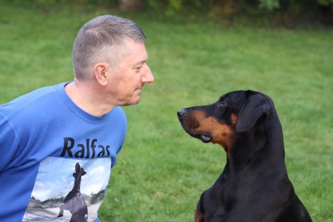 Mindaugas Sėjūnas su šunimi Ralfu