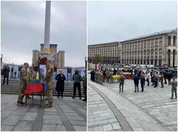 Kyjive – Ukrainoje žuvusio lietuvio Tomo Valentėlio pagerbimo ceremonija