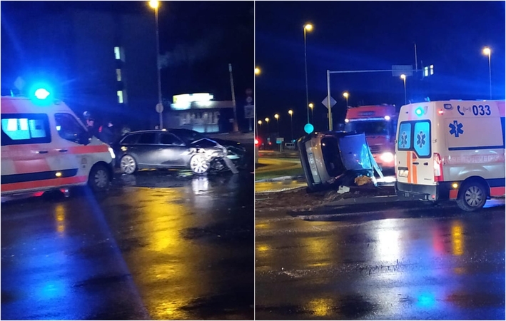 Chaoso iškamuotoje sankryžoje – avarija: nelaimės metu sumaitoti automobiliai
