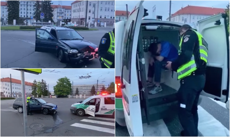 Kaune – girto ir teisės vairuoti neturinčio vairuotojo šou: atsitrenkė į smėlio dėžę