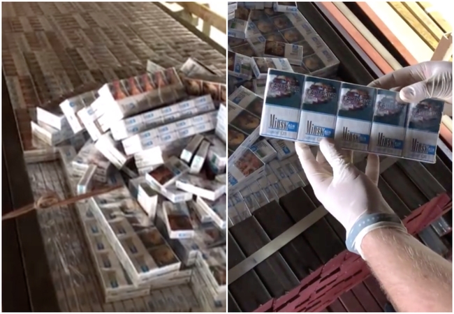 Sulaikyti kontrabandines cigaretes gabenę vilkikai: rūkalų vertė – apie 1,6 mln. eurų