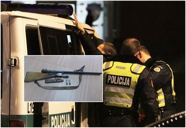 Drama Telšiuose: girtas vyras grasino panaudoti šautuvą ir nužudyti tris žmones