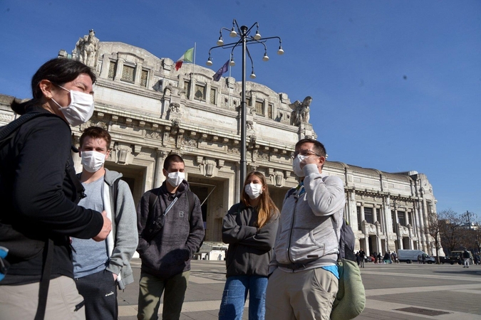 Italijoje užsikrėtusiųjų koronavirusu per parą padaugėjo 1,5 karto