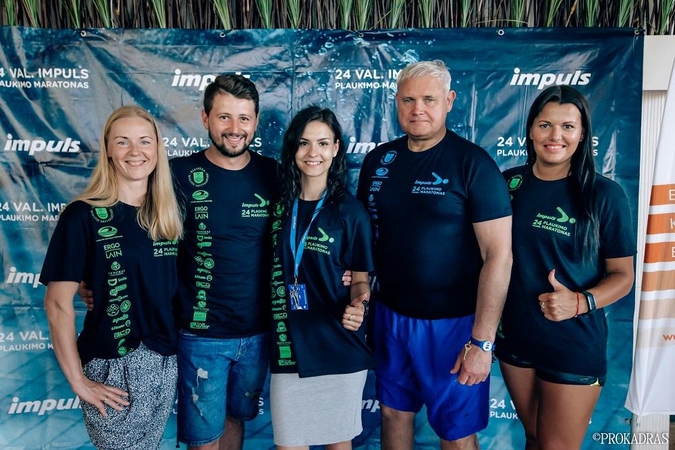Klaipėdoje užfiksuotas 24 valandų plaukimo maratono rekordas