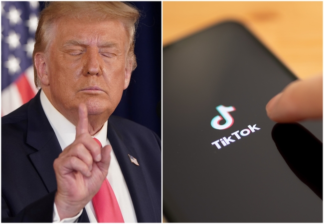 D. Trumpas nuo sekmadienio JAV blokuos programėlių „TikTok“ ir „WeChat“ atsisiuntimą