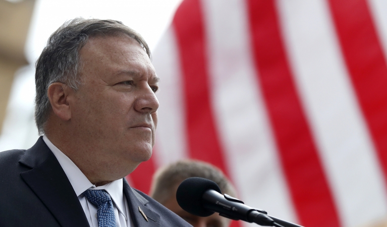 M. Pompeo: JAV svarstys galimybę paskelbti sankcijų Baltarusijai