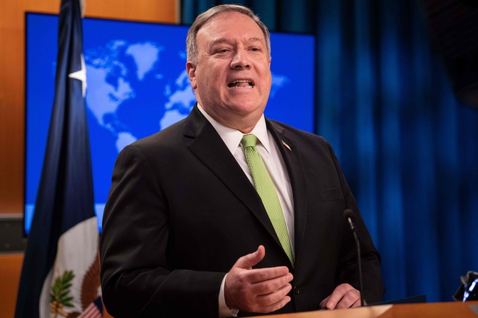 M. Pompeo sako turįs planą, neleisiantį Rusijai ir Kinijai tiekti ginkluotės Iranui