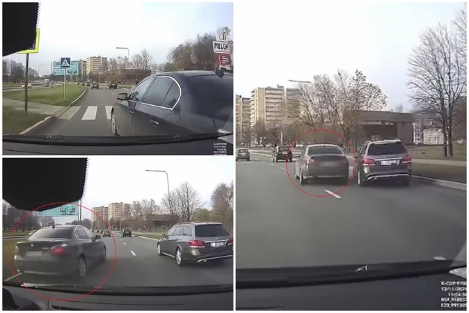 Kaune – šiurpinantys BMW manevrai: prie vairo – moteris, šalia – du vaikai