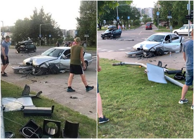 Sekmadienį – dar viena avarija Vilniuje: susidūrė BMW ir „Citroen“, nukentėjo moteris