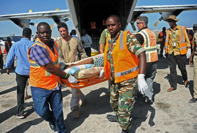 Somalio oro uoste sprogus paslėptai bombai sužeisti šeši žmonės