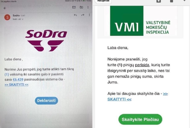 Plinta naujas sukčiavimo būdas: laiškai ateina iš „Sodros“, VMI ir banko