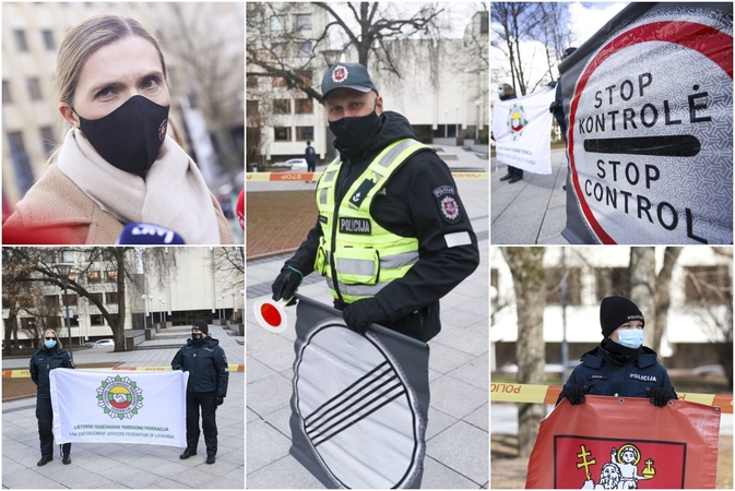 Policininkams protestuojant dėl skiepų, Vyriausybė žada taisyti padėtį