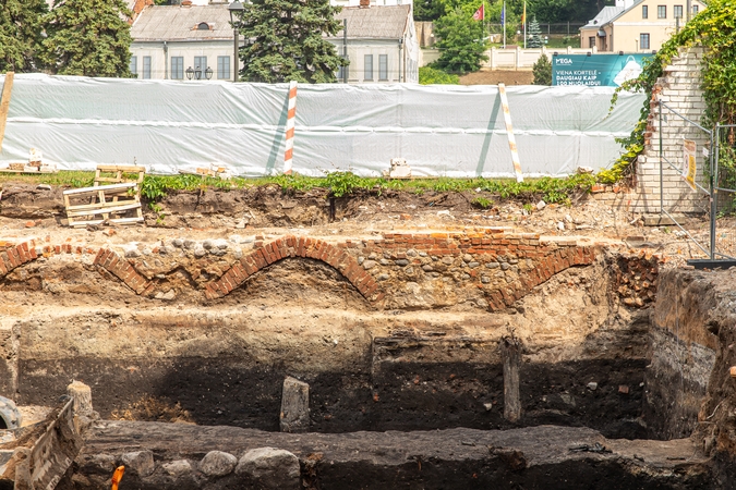 Radiniai: atkasti arkiniai tvoros pamatų fragmentai.