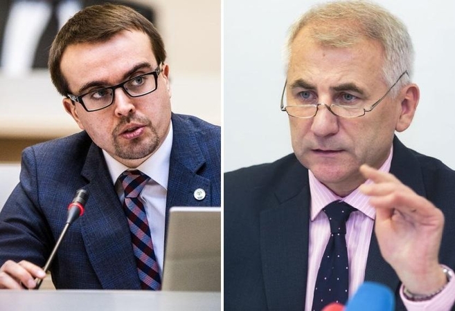 Povilas Mačiulis (kairėje) ir Vygaudas Ušackas (dešinėje)