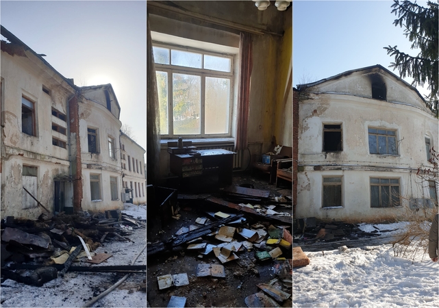Gaisras niokojo 1863 metų sukilimą menantį Šlapaberžės dvarą