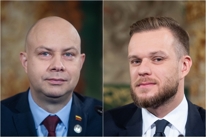 Aurelijus Veryga (kairėje) ir Gabrielius Landsbergis (dešinėje)