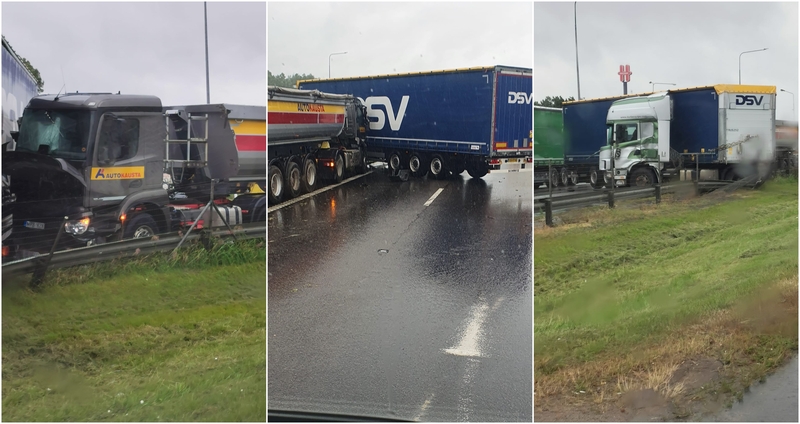Islandijos plente susidūrė „Autokaustos“ sunkvežimis ir vilkikas: stringa eismas