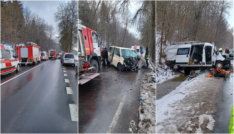 Šiurpi mikroautobusų kaktomuša pakaunėje: yra žuvusių ir sužeistų