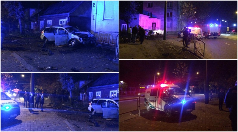 Šančiuose girtas vairuotojas šlavė viską savo kelyje: sustojo tik po smūgio į namą