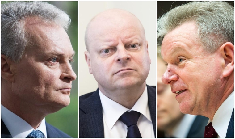Gitanas Nausėda (iš kairės), Saulius Skvernelis, Jaroslavas Narkevičius