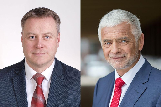 Naujokai: tiek Kretingos, tiek ir Klaipėdos rajonuose savo pareigas jau pradėjo eiti pirmąkart į mero postus išrinkti A.Kalnius (kairėje) ir B.Markauskas.