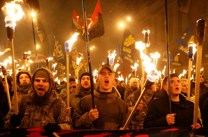 Ukrainiečių nacionalistai nuniokojo Rusijos organizacijos pastatą