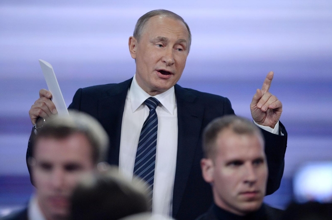 V. Putinas: JAV respublikonų favoritas D. Trumpas yra ryškus ir talentingas