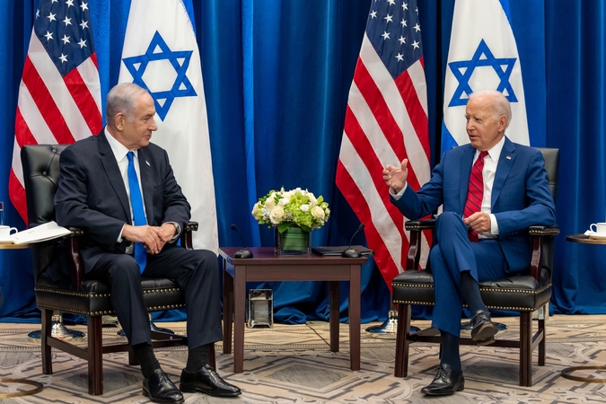 Benjaminas Netanyahu ir Joe Bidenas