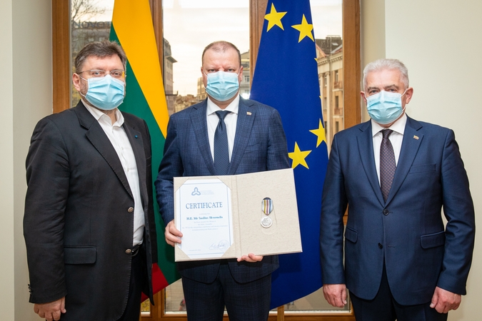 S. Skvernelis apdovanotas Baltijos Asamblėjos medaliu