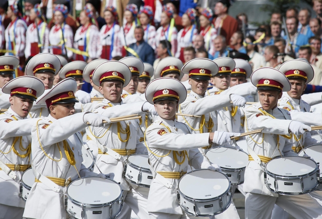 Kijevo Maidane vyksta karinis paradas Ukrainos nepriklausomybės 23 metinių proga