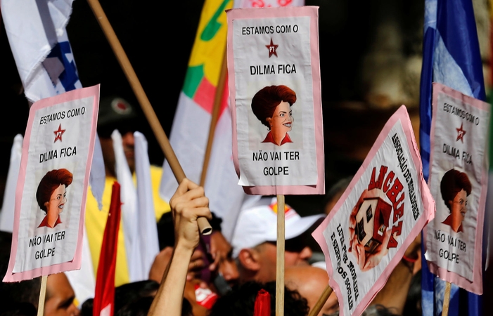 Brazilijoje vyko masinė prezidentės D. Rousseff apkaltos priešininkų demonstracija