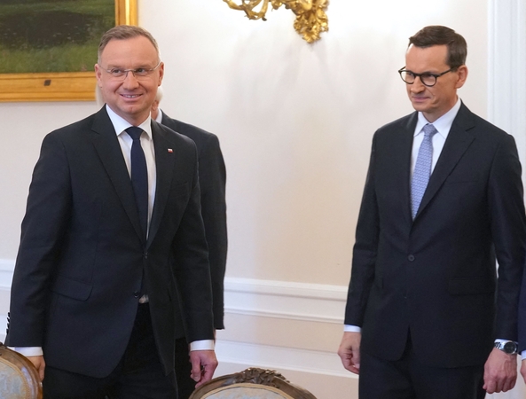  Andrzejus Duda ir Mateuszas Morawieckis