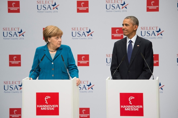 Angela Merkel ir Barackas Obama