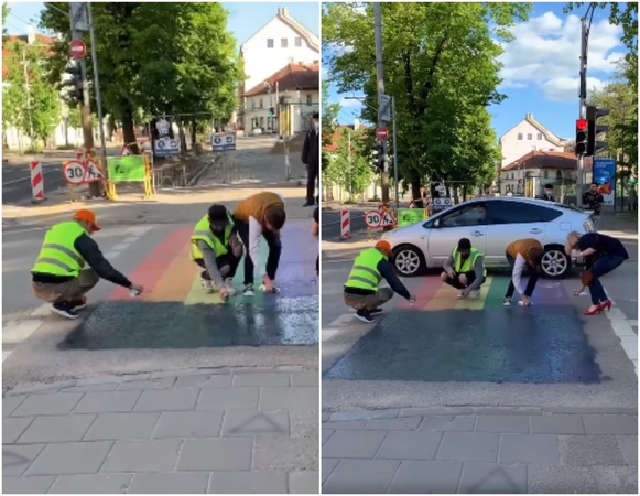 Sostinėje uždažyta vaivorykštės spalvų perėja