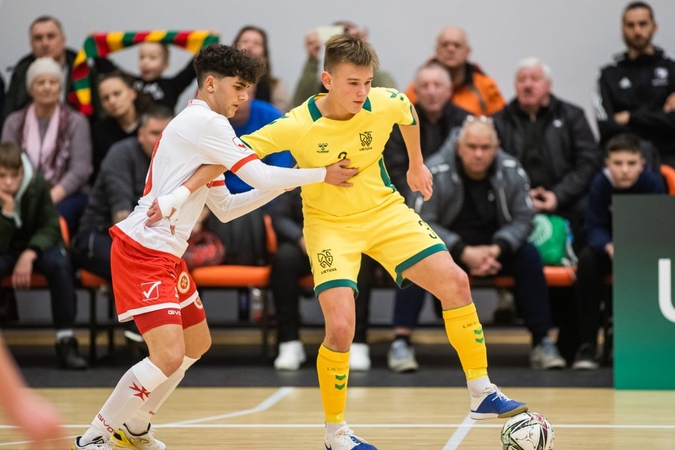 Lietuvos vaikinų futsal rinktinė Druskininkuose antrą sykį sužaidė lygiosiomis
