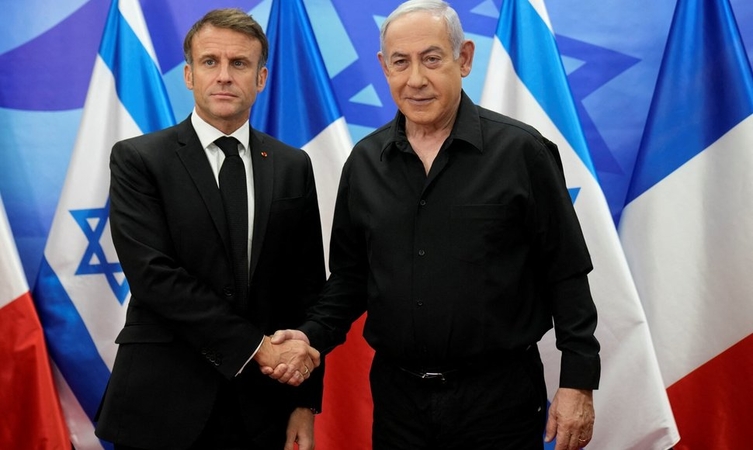 Emmanuelis Macronas ir Benjaminas Netanyahu