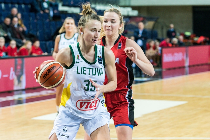 Lietuvos moterų krepšinio rinktinė albanes sutrypė 88 taškų skirtumu