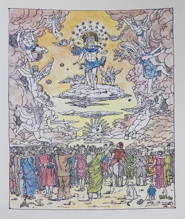G.de Chirico ciklo "Šv. Jono apokalipsė" (1975 m.) darbuose atgyja šokiruojanti, siurreali, tarsi iš sapno nužengusi ankstyvojo XX a. amžiaus atmosfera.
