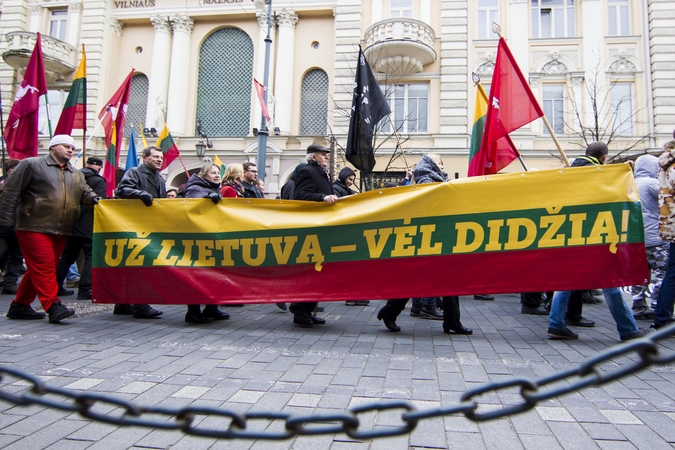 Tautininkų eitynėse vėl skambėjo šūkis „Lietuva – lietuviams“