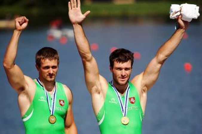 Kanojininkai Raimundas Labuckas ir Tomas Gadeikis - pasaulio sprinto čempionai
