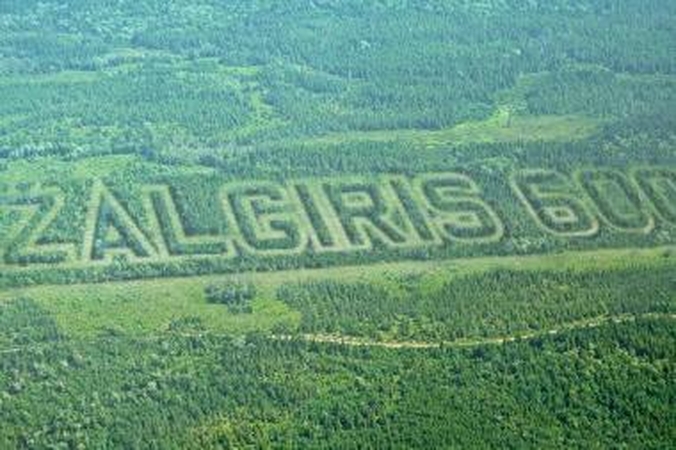 Nemenčinės miškuose – rekordinio dydžio užrašas „Žalgiris 600“
