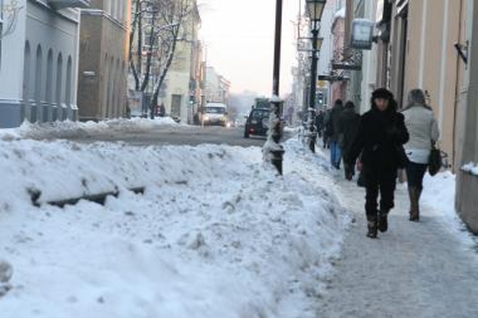 Klaipėdą stingdo šaltis, eismo sąlygos geros