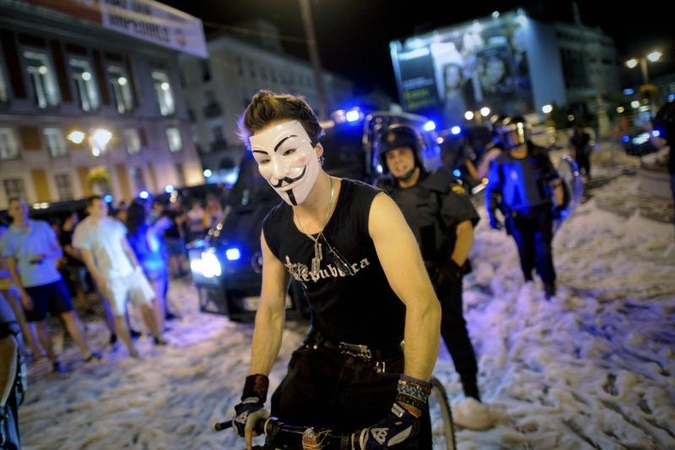 Madride demonstrantai buvo apšaudyti guminėmis kulkomis